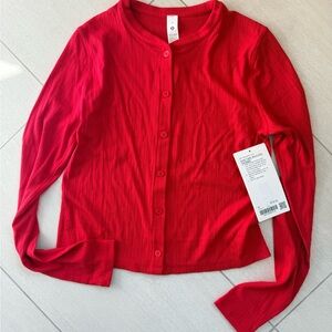 lululemon athletica Red hold tight micro rib cardigan